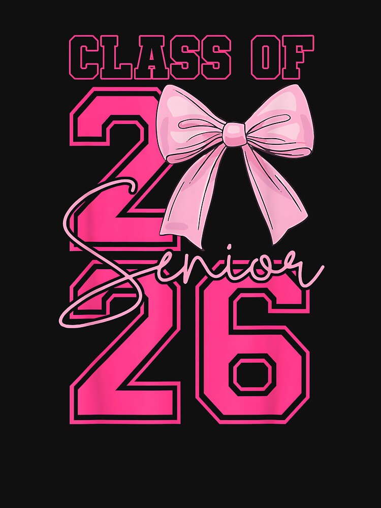 Senior 2026 Class of 2026 Coquette Pink Bow Graduation 2026 by Boutkimaewab