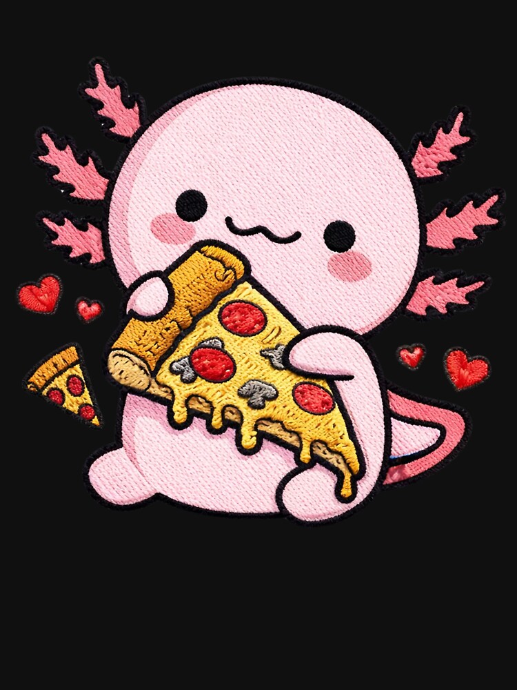 Pizza Lover Axolotl – Cute Kawaii Axolotl Eating Pizza by ColorSplash123