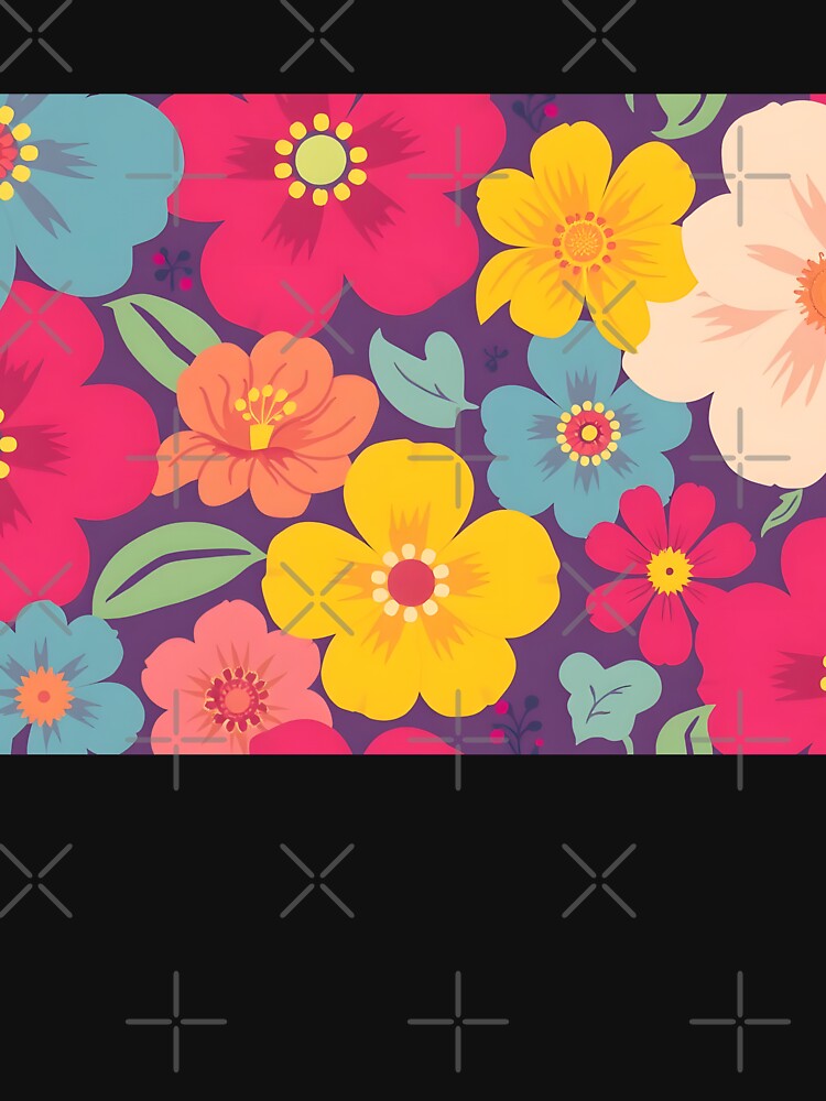 Bright Retro Floral Pattern with Bold Summer Colors by SassyArtistry