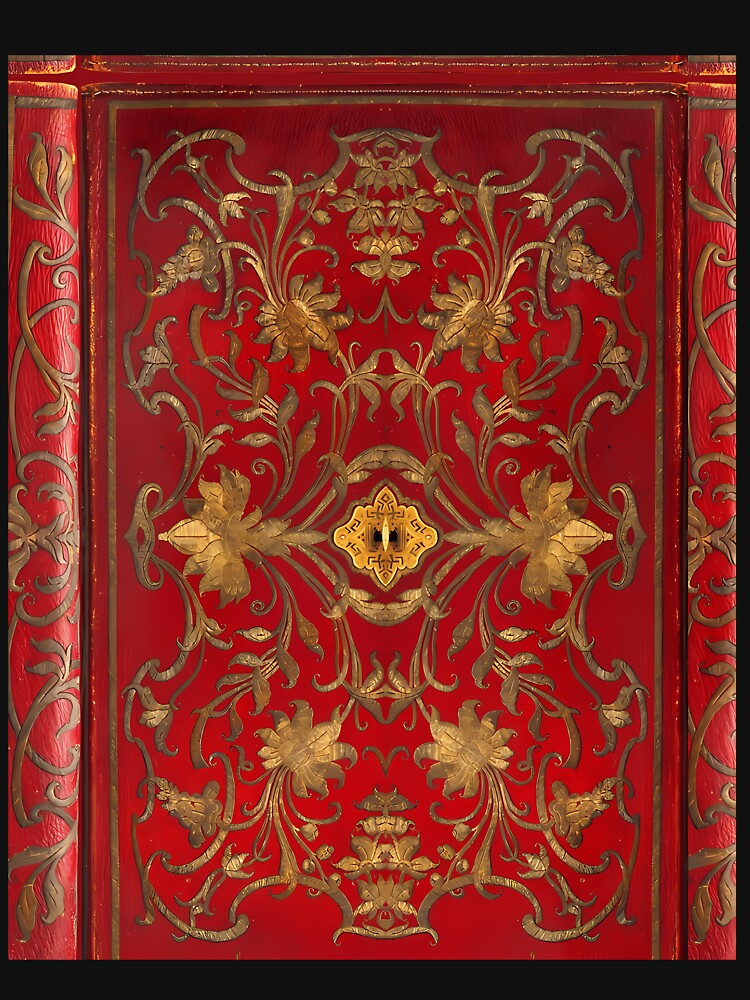 Antique Red Leather Gold Ornate Book Cover by snbavrey64