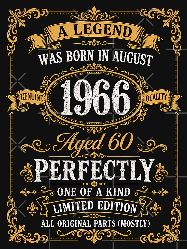 A Legend Born in August 1966 60th Birthday Vintage Gift by G350