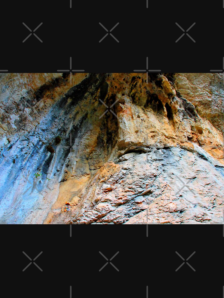 Scenery from Grotta di Soffiano at Eremo di Soffiano near Sarnano in the Sibillini Mountains with rockface by Kristina Drozd