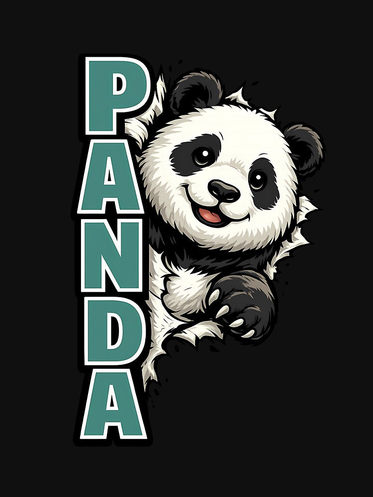 Panda Bursting Through Text Funny Bold Shirt Cute Panda Lover Gift Panda Face Tee Panda Humor Shirt Panda Gift by Gremlin Hours
