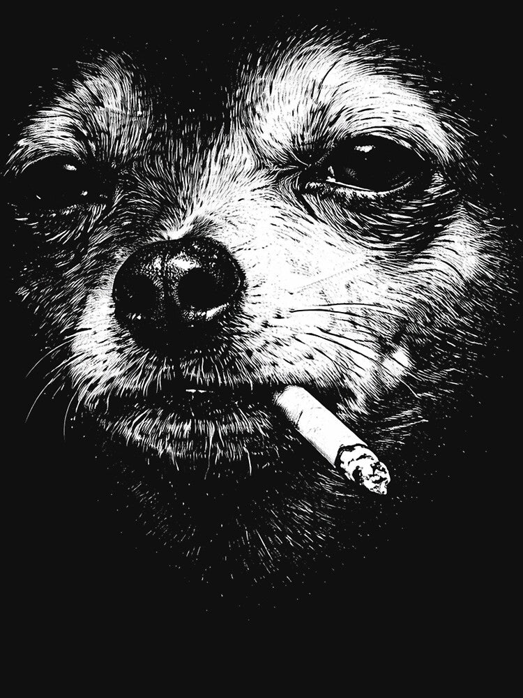 Dog Smoking Cigarette Funny Chihuahua Meme by Kladhadredo