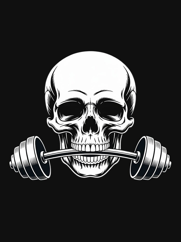 Weightlifting Powerlifting Heavy Barbell Skull by MatthewJordas
