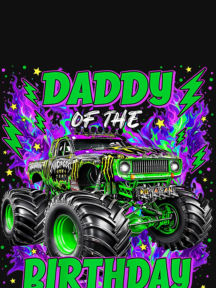 Dad and Mom Daddy of The Birthday Boy Monster Truck Boy by CriseldaBruning