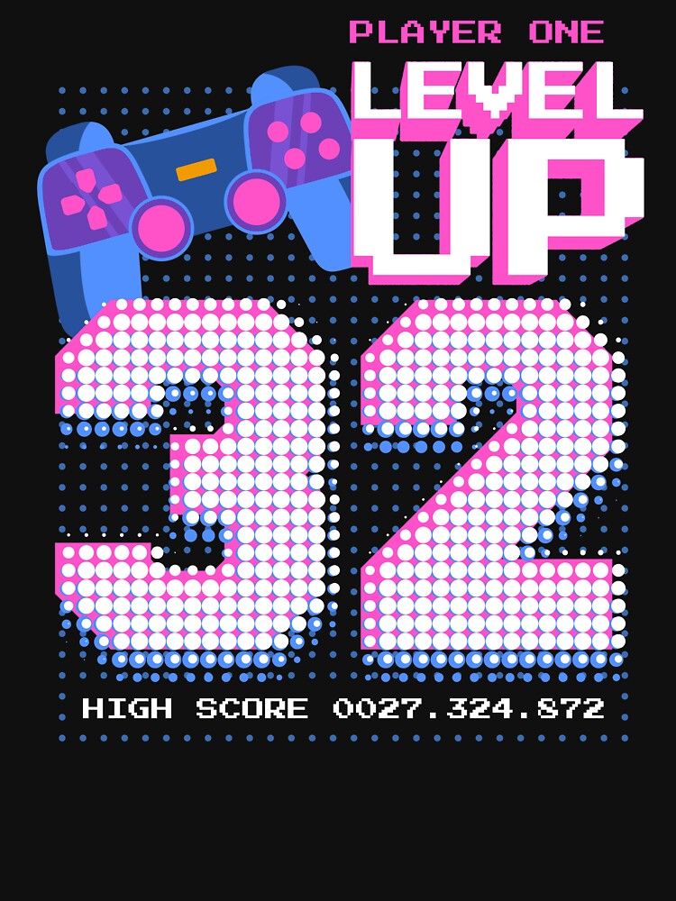 Player One Level Up 32 by patternprint1