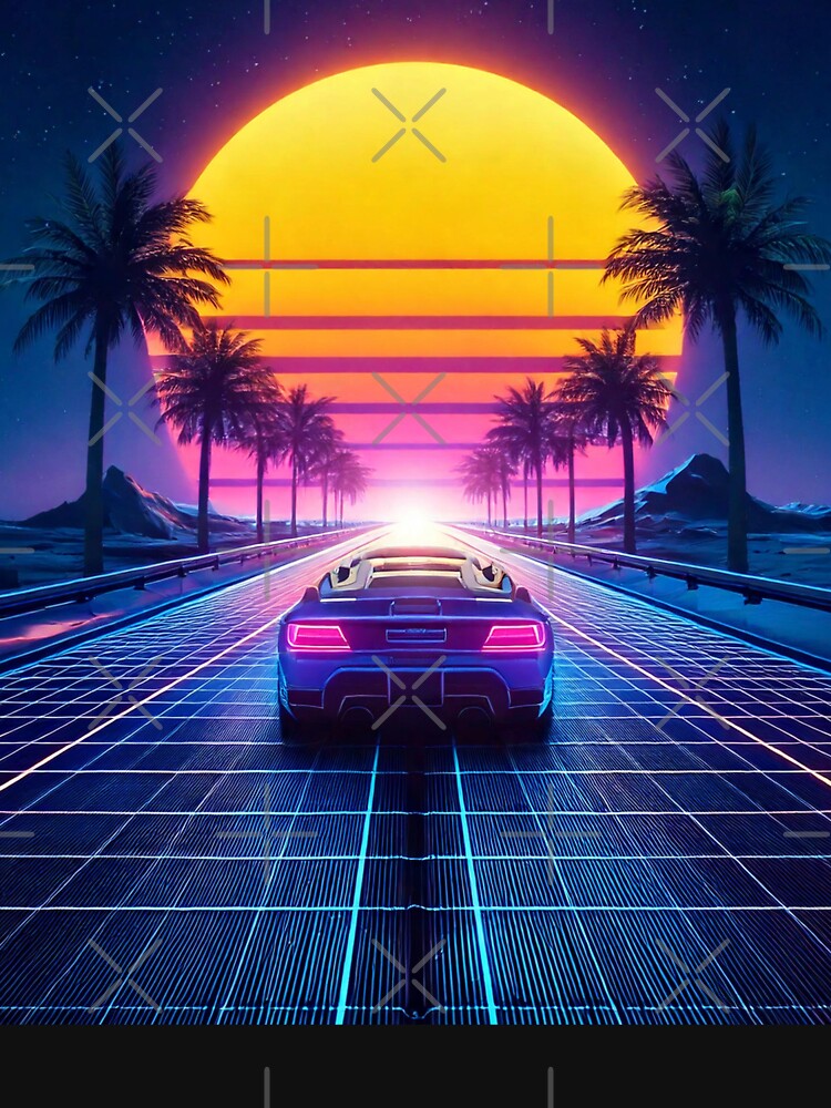 Sunset Drive In Synthwave Style by Unwind-Art-Work