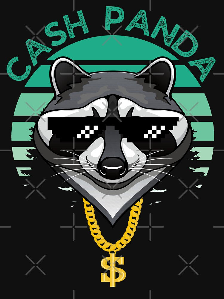 Cool Funny Vintage Retro Sunset Racoon - Cash Panda by laiwole