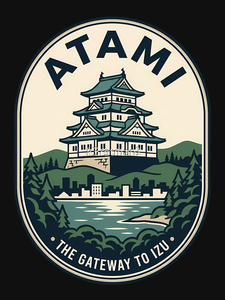 Atami Japan Vintage Travel Emblem Castle Gateway by k3rstman1