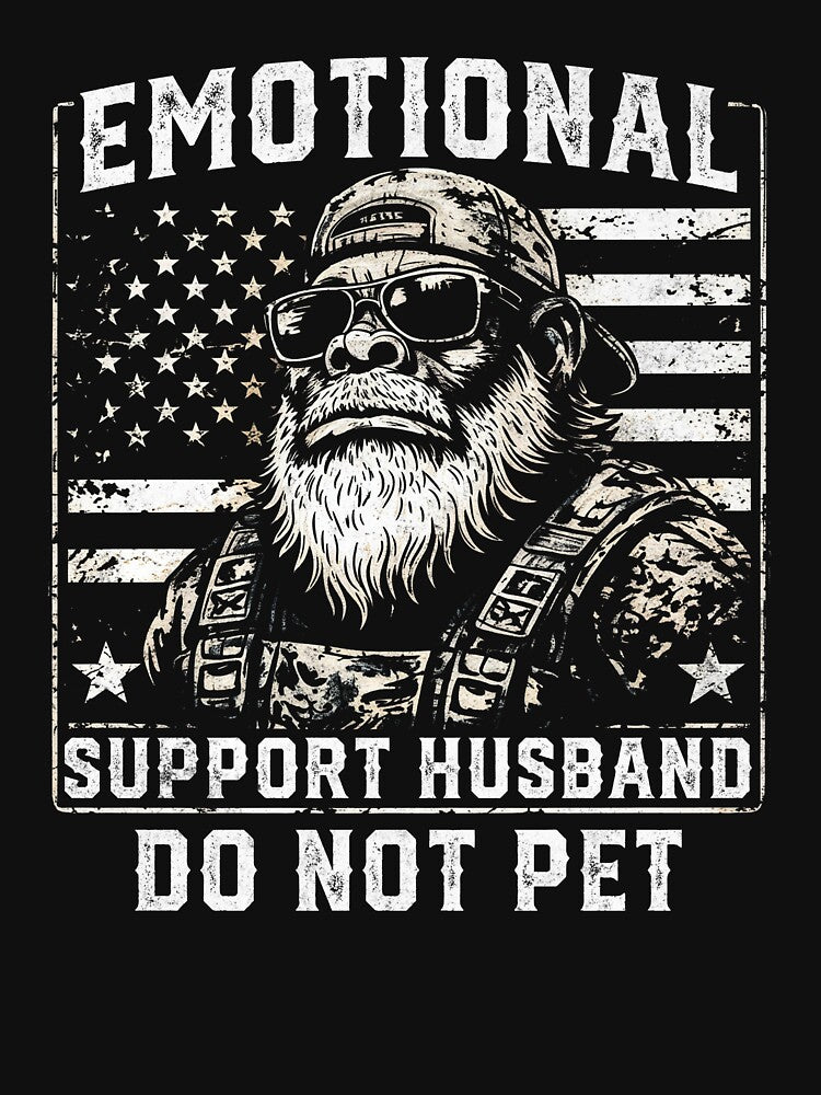 Emotional Support Husband Do Not Pet Funny Monkey by Hedoraxe