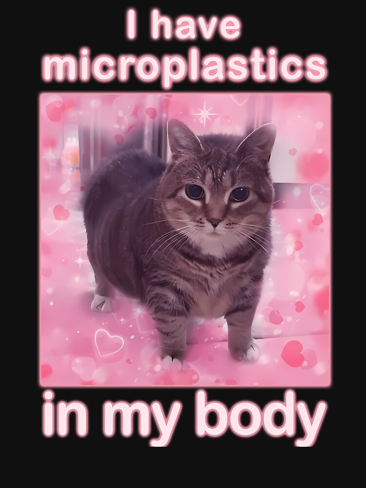 Microplastics In Body Funny Cat Meme Gifts by Kordowski