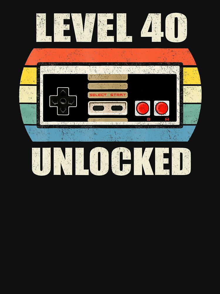 Level 40 Unlocked Retro Gaming Birthday by FGTV2021