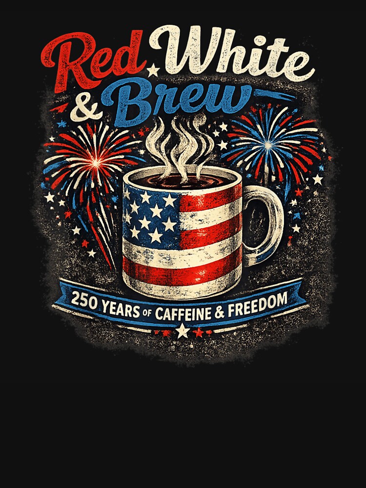 Vintage Red White And Brew Two Hundred Fifty Years Of Caffeine Freedom by YubitaLeLe