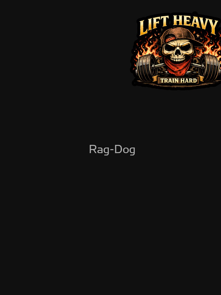 Lift Heavy – Train Hard Skull Gym Design by Rag-Dog