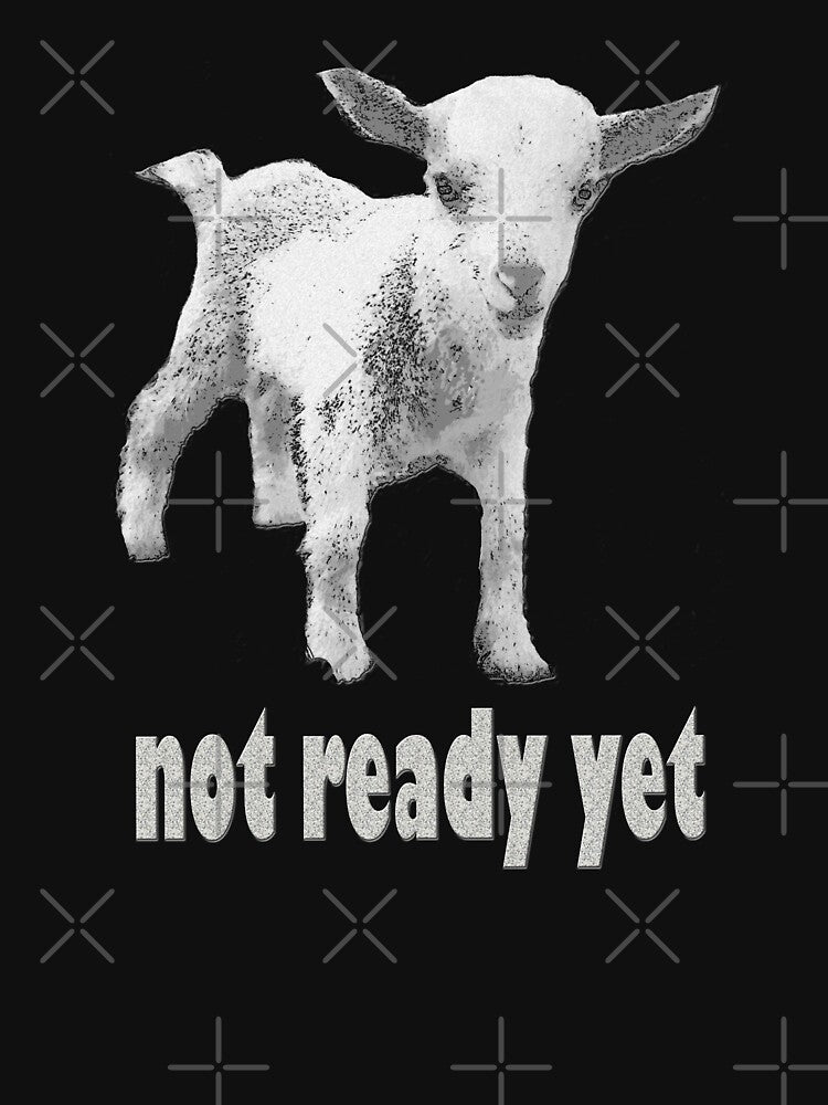 Severance Goat Not Ready Yet White by Karen Simon