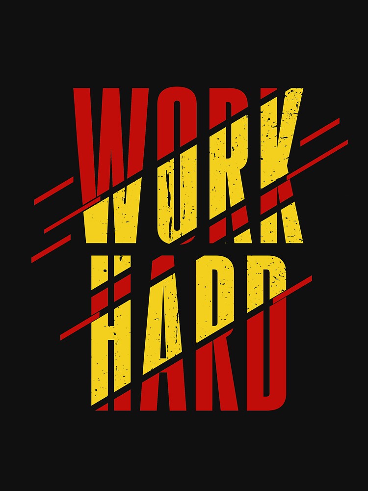 Work hard, typography design, sliced letters by Slavic1991