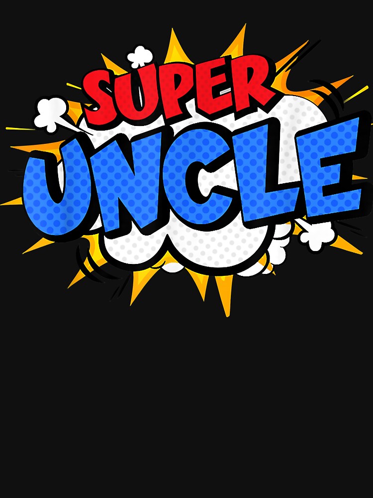 Mens Super Uncle Funny Cool Comic Cartoon Hero Graphic by SeppeGoffin