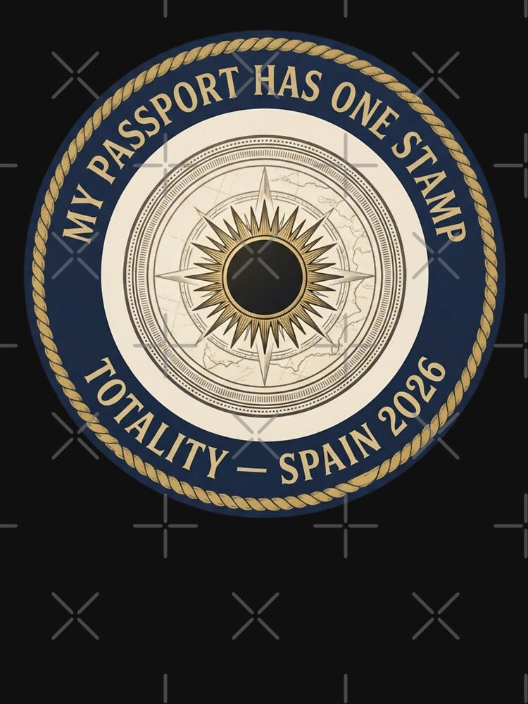 Passport Has One Stamp Totality Eclipse Spain 2026 by CalmCapy Co