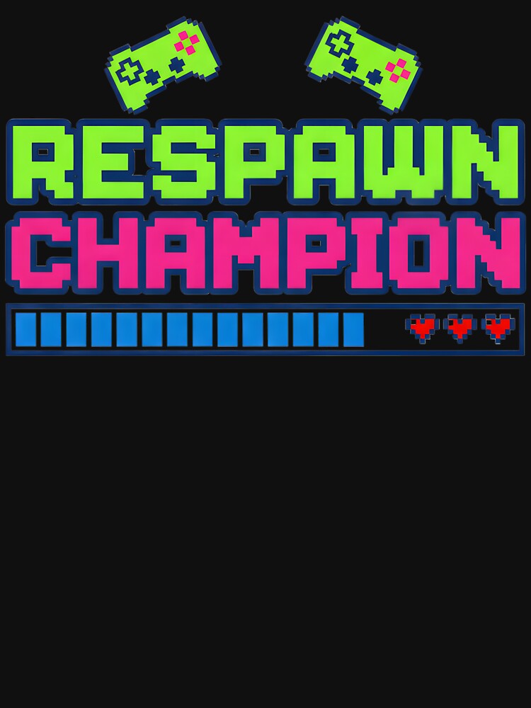 Retro Gamer Respawn Champion Pixel Art by AnnDesignStudio