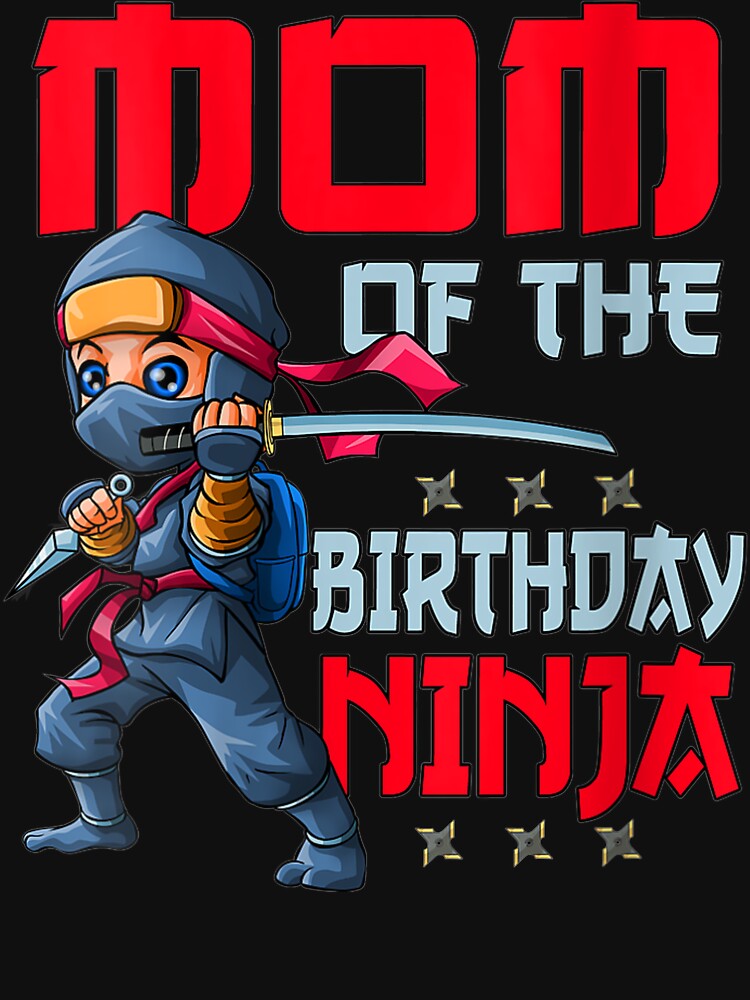 Womens Mom Of The Birthday Ninja Bday Boy Family Matching V-Neck by ErnestoStudio