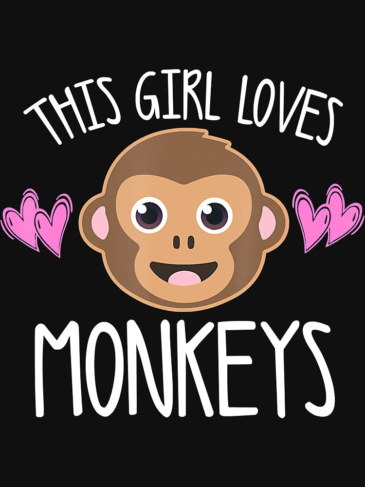 Monkey T-Shirt THIS GIRL LOVES MONKEYS Cute Kids Mom Gift by LenaEhrlichmann