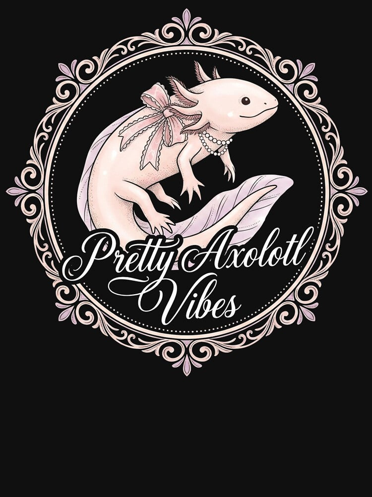 Pretty Axolotl Vibes Coquette Bow Vintage Frame Aesthetic by TeNovaStudio ⭐⭐⭐⭐⭐