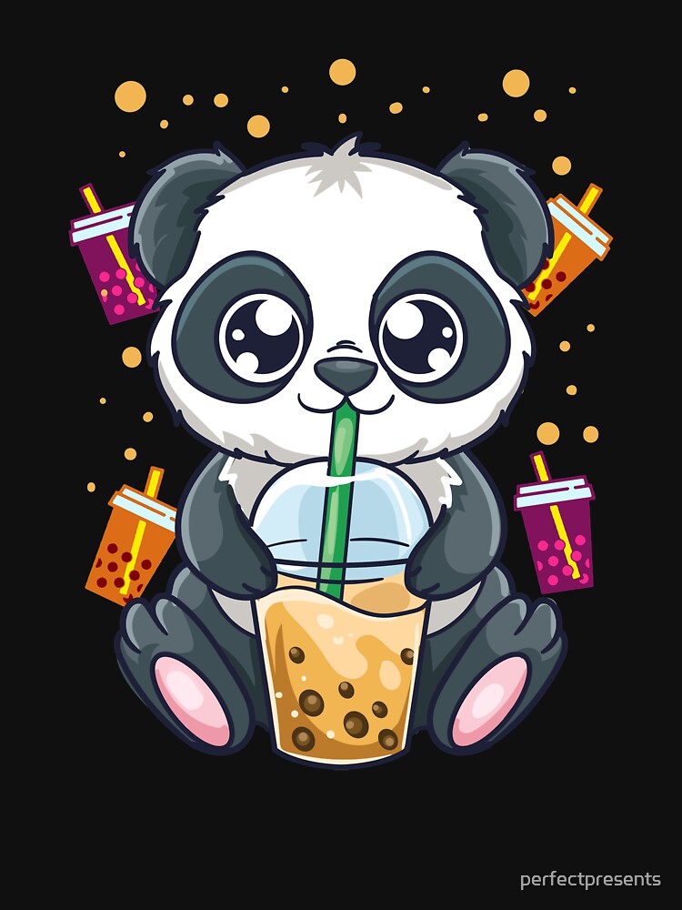 Cute Tea Drinking Panda Boba Bubble Tea by perfectpresents