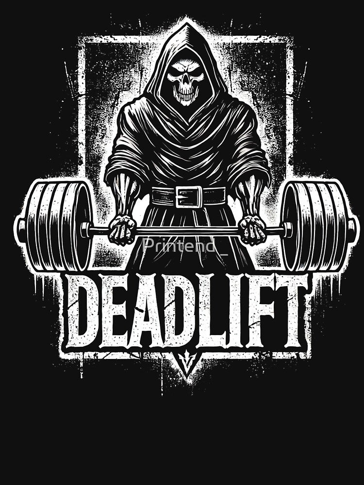 Deadlift Reaper: Intense Grim Reaper Weightlifting by Printend _