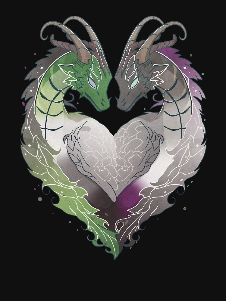 Aromantic Asexual Aroace Dragons LGBT Pride Flag by Clara Hollins