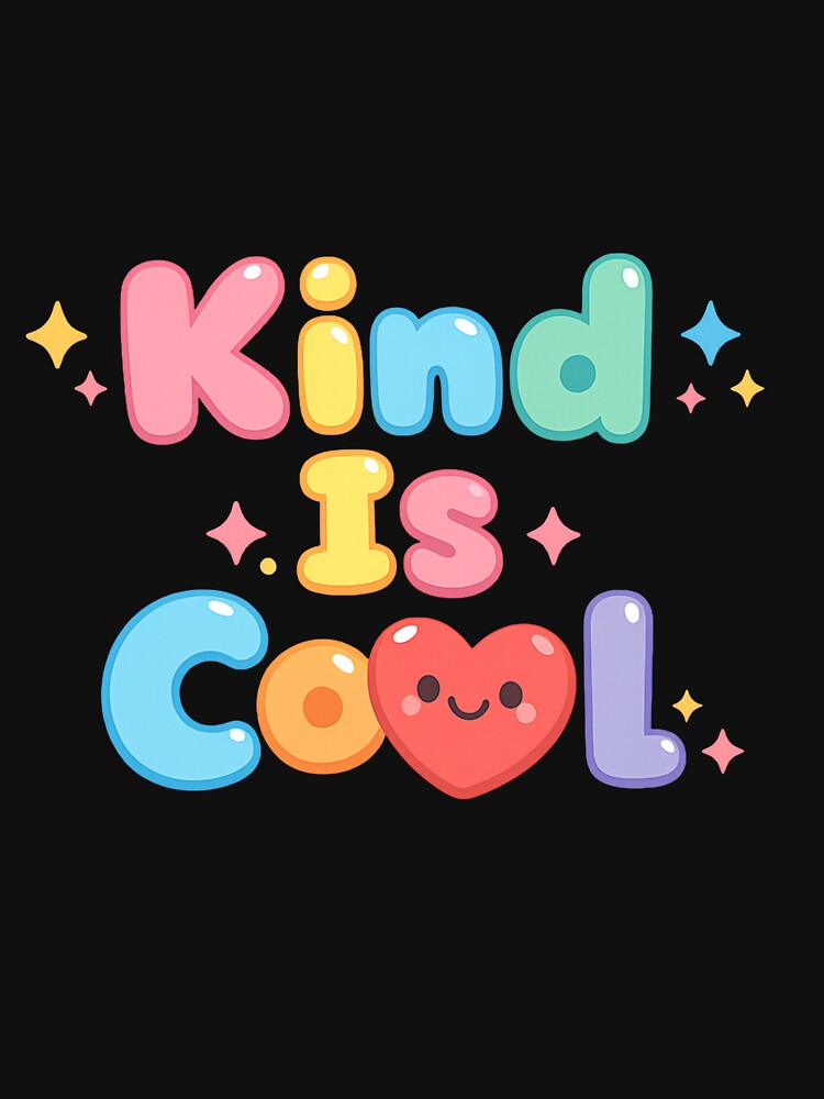 Kind is Cool Pastel Bubble Quote with Happy Heart by SeJaa