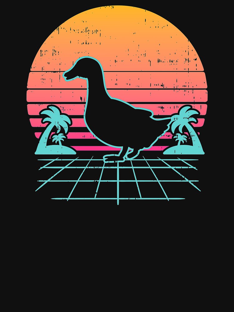 Vaporwave Art - Duck Aesthetic 80s Retro Farm Animal Farmer Gift by Hitagivapor