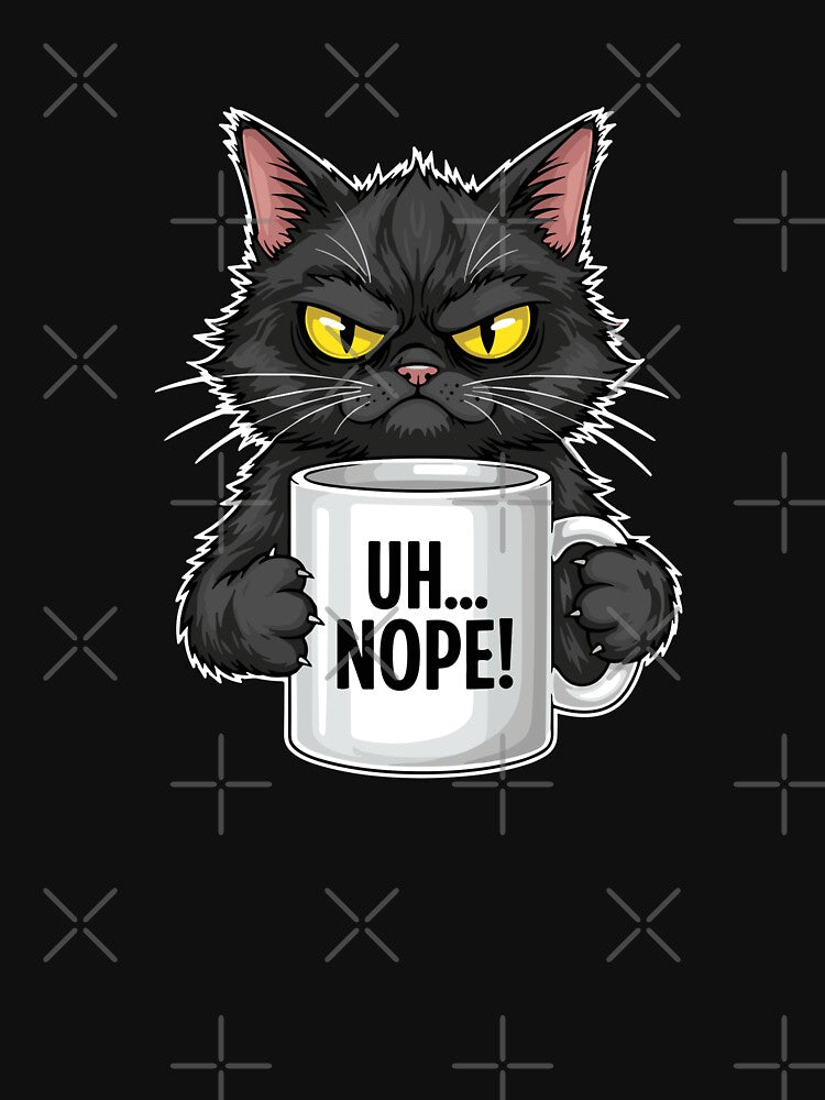 Uh... Nope! Grumpy Cat Coffee Introvert Feline Lover by SofiBlair