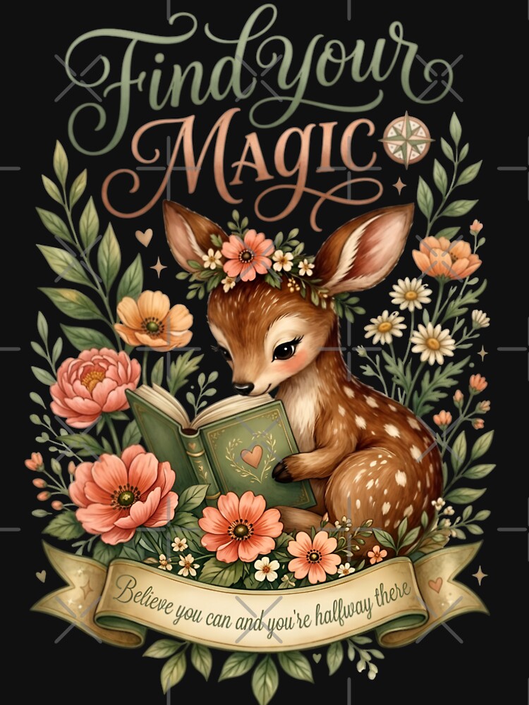 Find Your Magic Cute Deer Reading Book by Sovereign Supply Co.