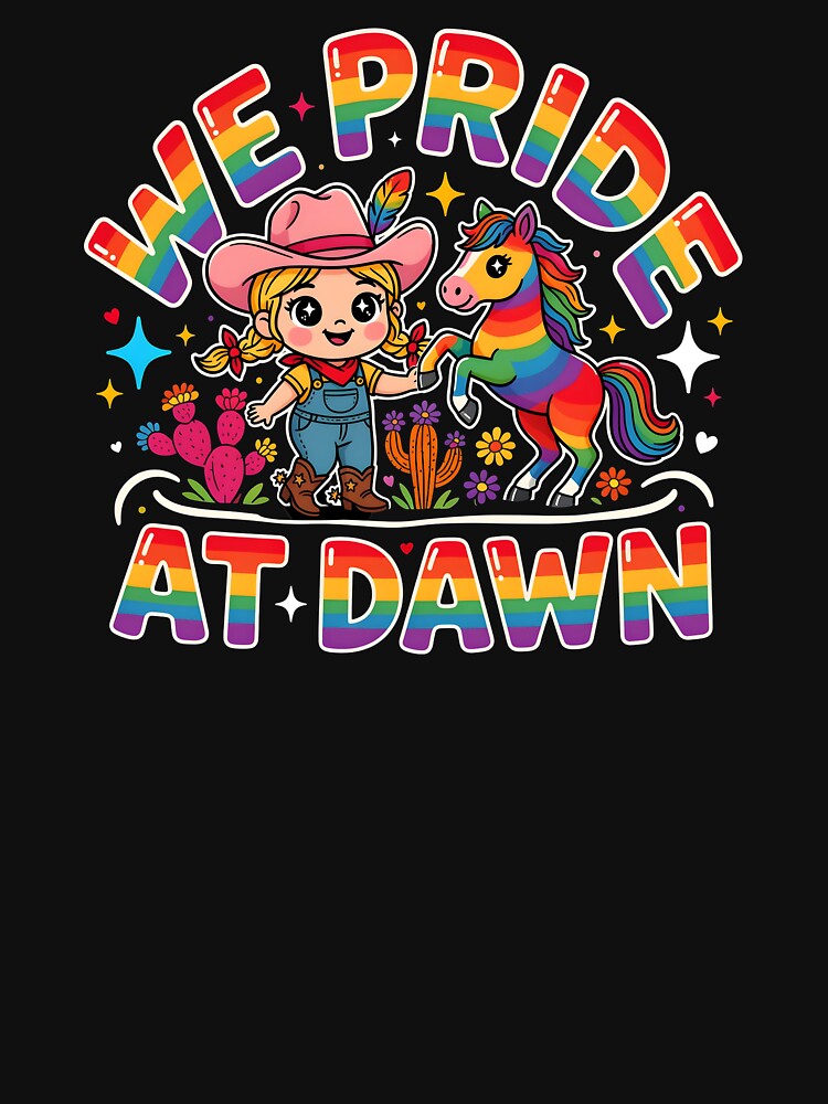 We Pride At Dawn Rainbow Western Cowgirl Pride Artwork by Redgiant87x