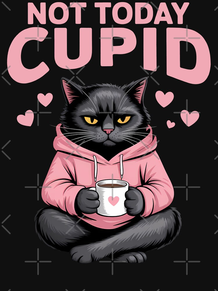 Not Today Cupid Funny Anti Valentines Day Cat by Eh Plus Designs