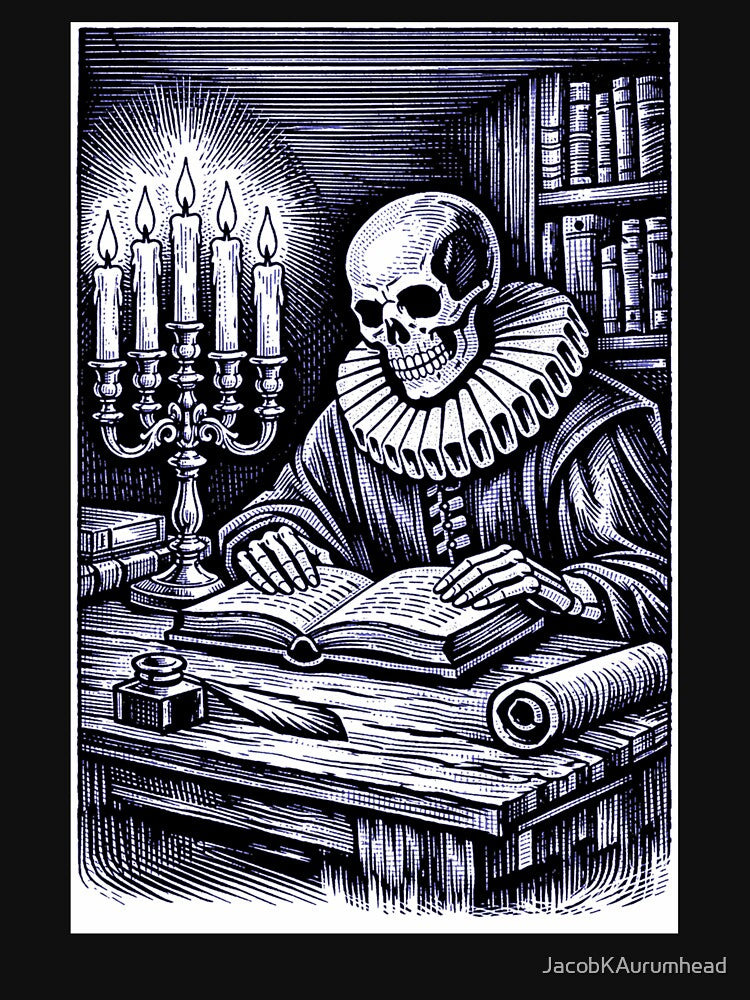 Dark Academia Engravings – Scholar Memento Mori – Gift for Book Lovers • Vintage Engraving • Dark Academia Art by JacobKAurumhead