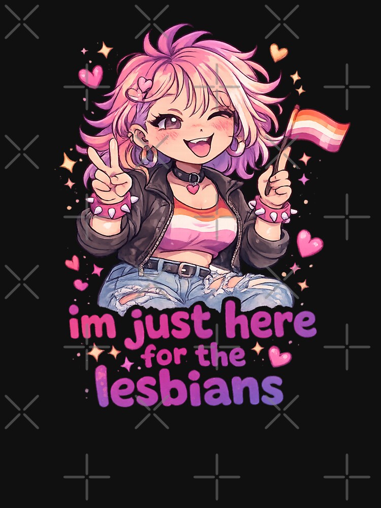 I’m Just Here for the Lesbians Cute Punk Pride Quote by Aryabek
