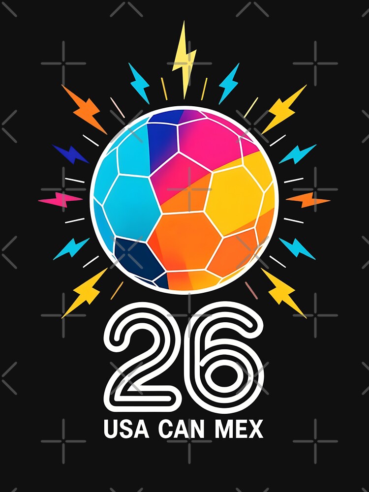 2026 Colorful Soccer Ball USA Canada Mexico 26 by dudelinart