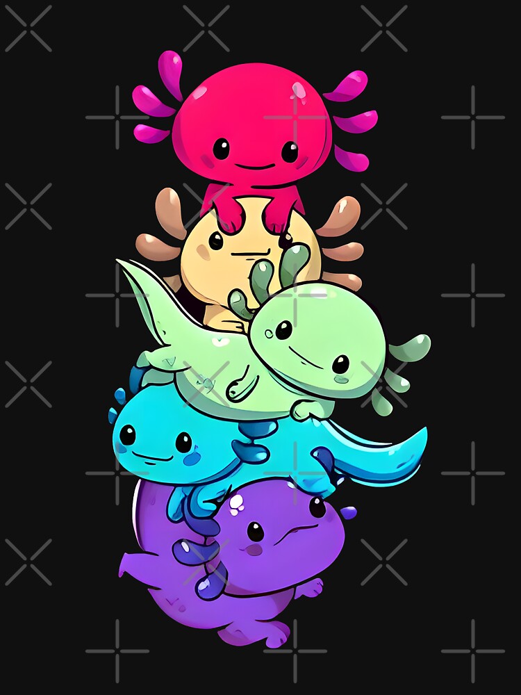 Colorful Axolots Amusing Poses by SunMayDown
