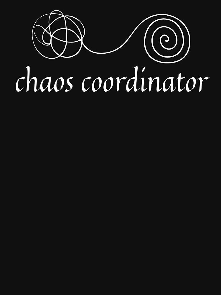 Chaos Coordinator – Funny Minimalist Quote T-Shirt by JeffSwarley