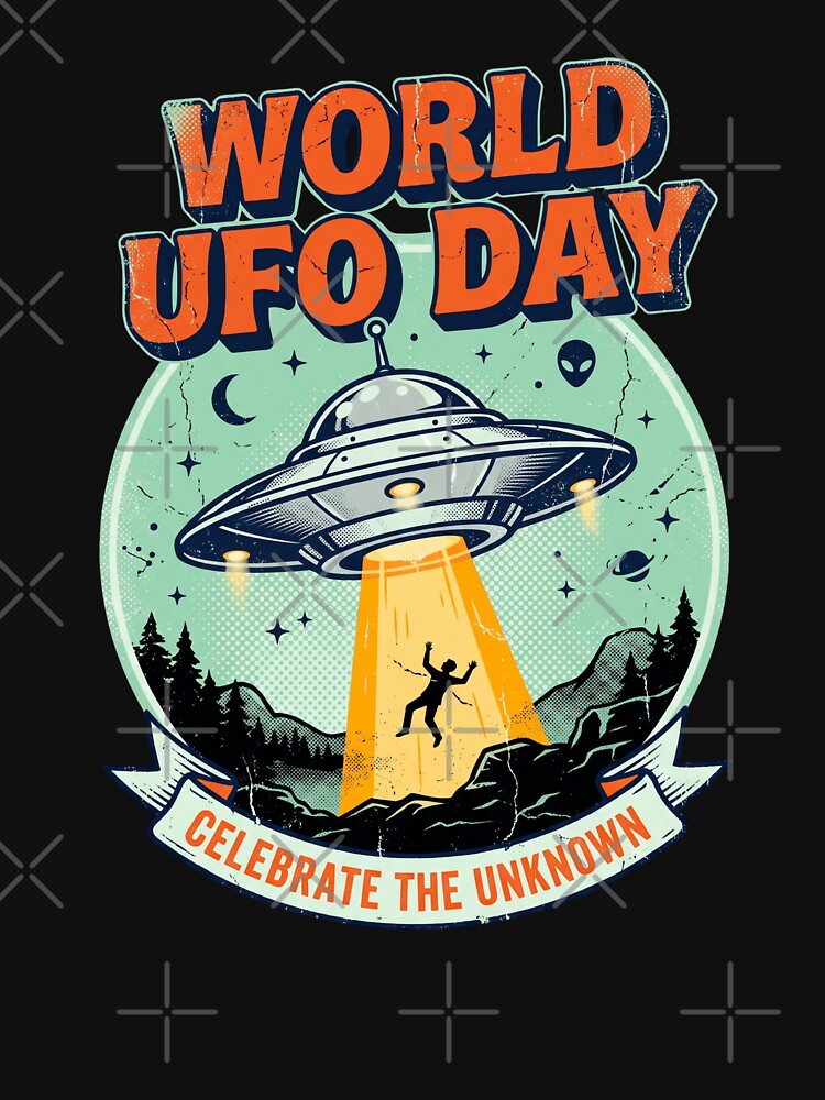 World UFO Day  July 2nd Funny Sci Fi by dudelinart