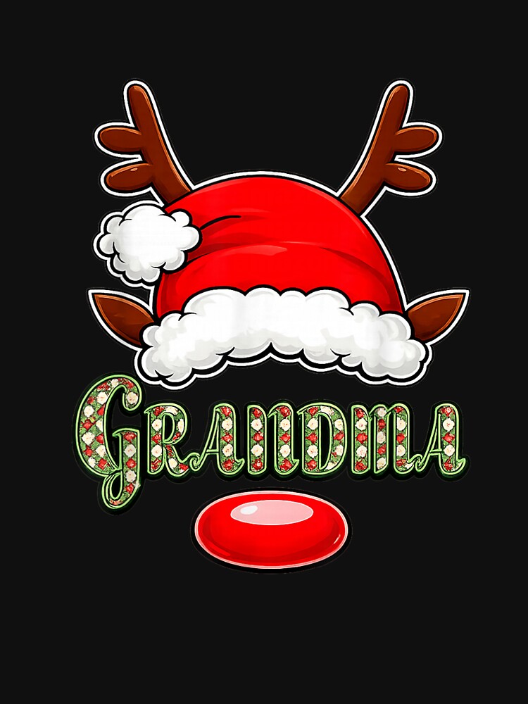 Grandma Reindeer Antlers Santa Hat Christmas Matching Family Design by kiralynstration