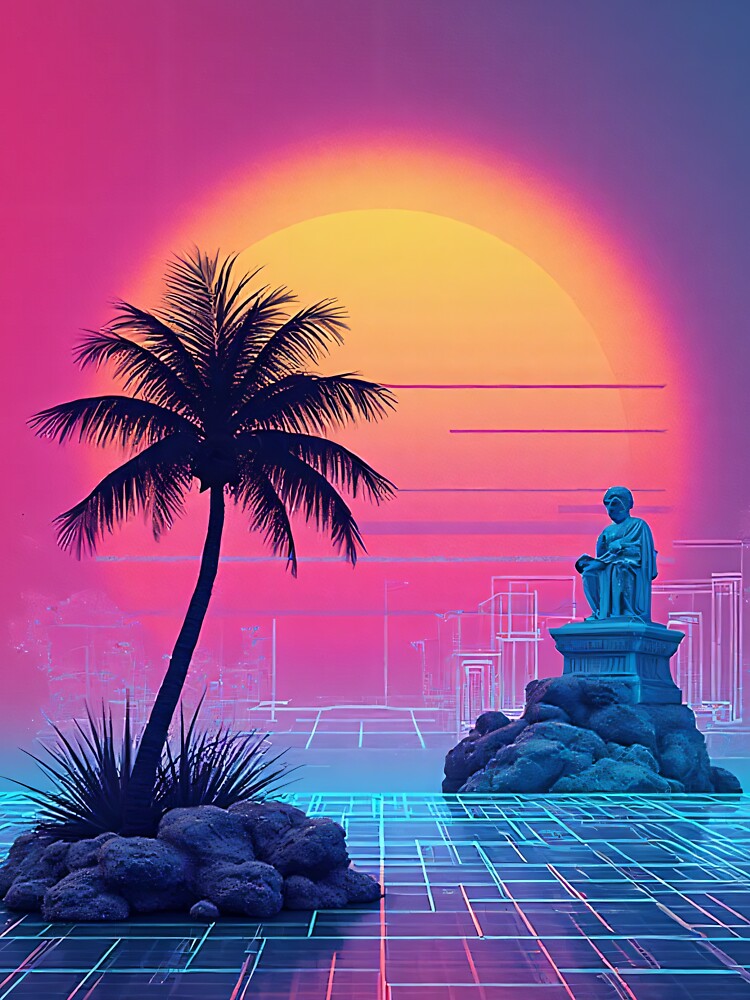 AESTHETIC vaporwave sunset design - palm tree - Classic 80s Icons by WelSol