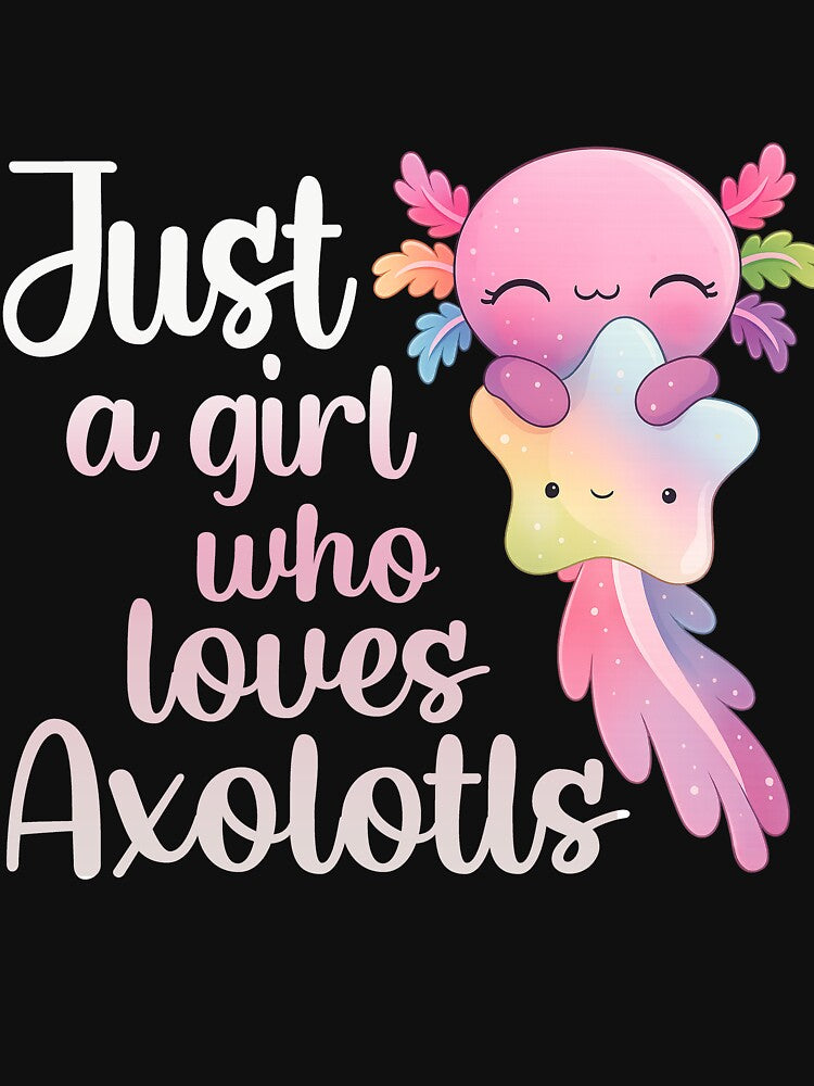 Rainbow Axolotl Girl T-Shirt by LarryMBrown