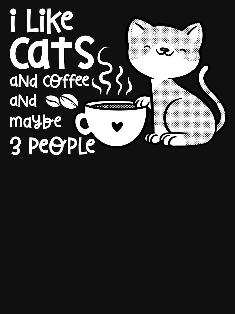 Cute Cats Coffee and 3 People Shirt by LarryMBrown