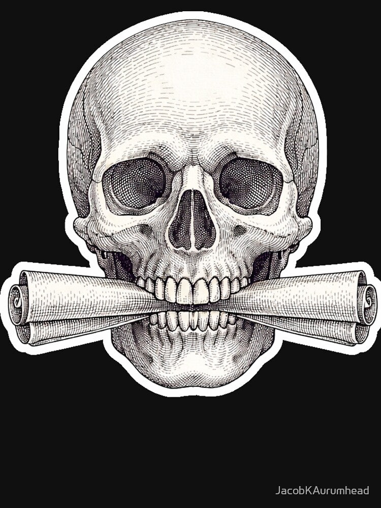 Dark Academia Engravings – Silent Skull Manuscript – Gift for Book Lovers • Vintage Engraving by JacobKAurumhead