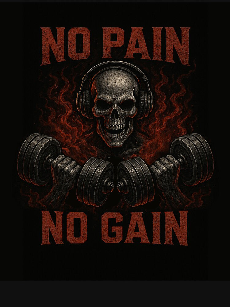 No Pain No Gain – Hardcore Gym Skull Gym Lover Bodybuilding by HAFIZ-DP