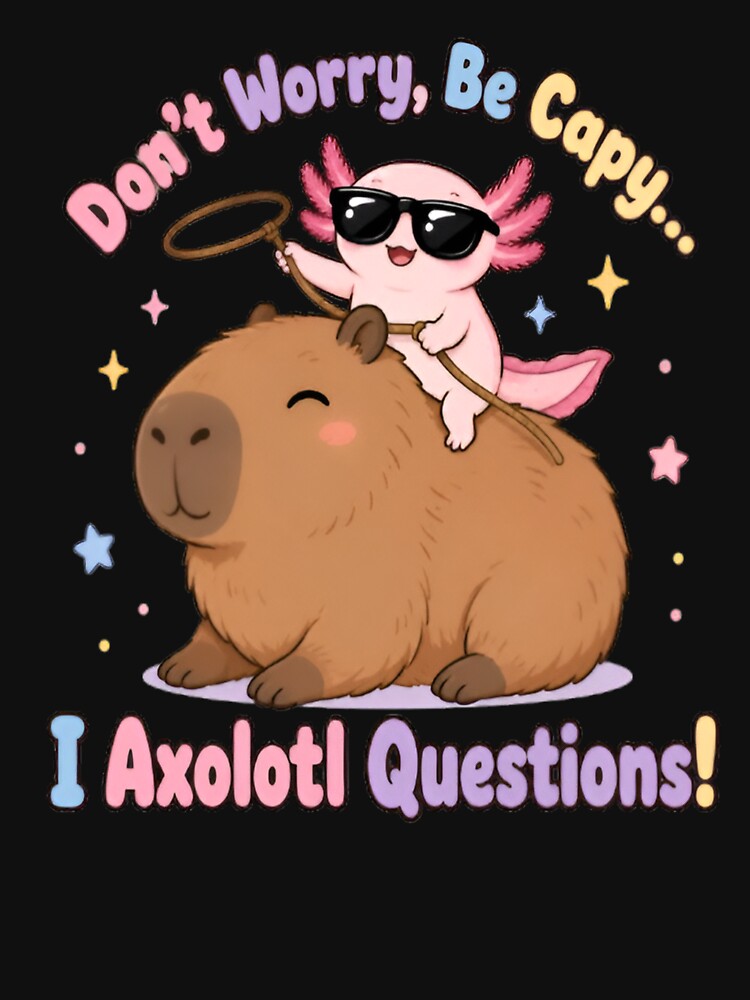 Funny Capybara and Axolotl Cute Kawaii Graphic by Uniqueauraaprints