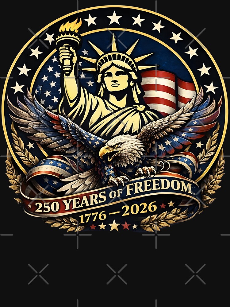 250 Years Statue of Liberty and American Flag 4th of July by gear-posters